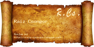 Raiz Csongor névjegykártya